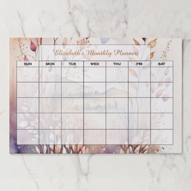 Bloc De Hojas Planificador de mes en blanco personalizado de la  (Anverso)