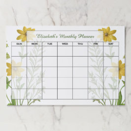 Bloc De Hojas Planificador de mes personalizado para flores silv