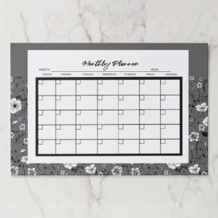 Bloc De Hojas Plano mensual de floración gris