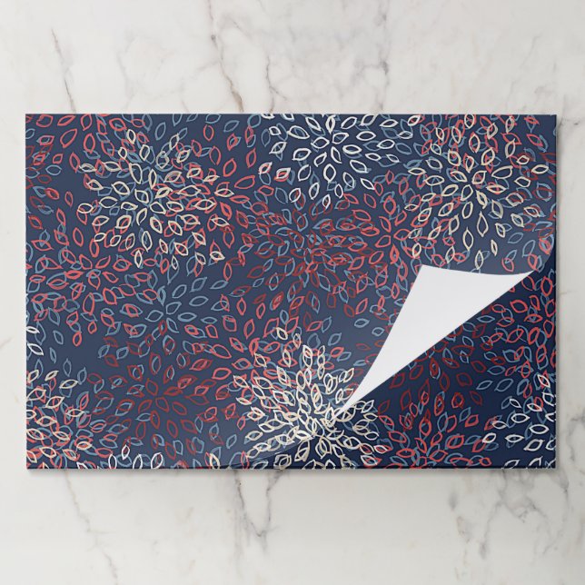 Bloc De Hojas Plátanos de papel de flores patrióticas (Plegada)