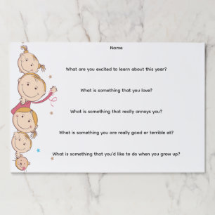 Bloc De Hojas Primer Día De La Escuela Conócete