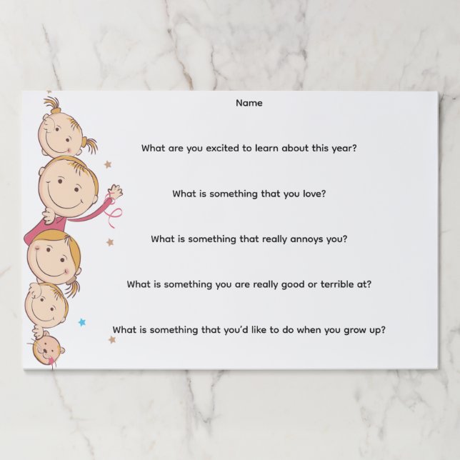 Bloc De Hojas Primer Día De La Escuela Conócete (Anverso)