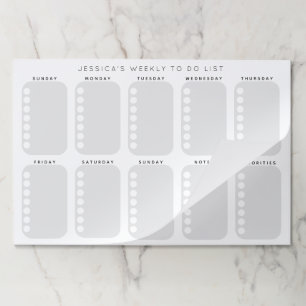 Bloc De Hojas Programación del planificador semanal de listas de