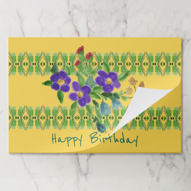 Bloc De Hojas Púrpura De Oro Y Verde (Plegada)