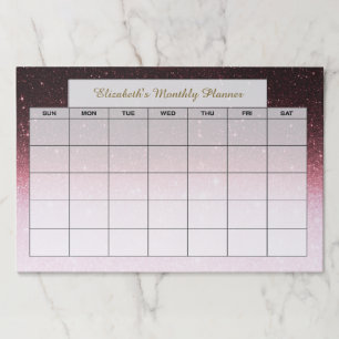 Bloc De Hojas purpurina de oro Rosa Hombre personalizado planifi