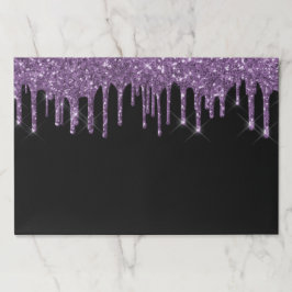 Bloc De Hojas Purpurina morado negro gotea papel fiesta