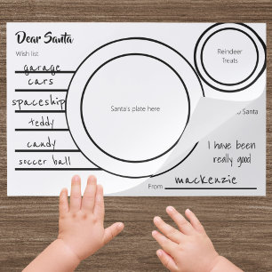 Bloc De Hojas Queridos Navidades de la lista de Santa Wish y de