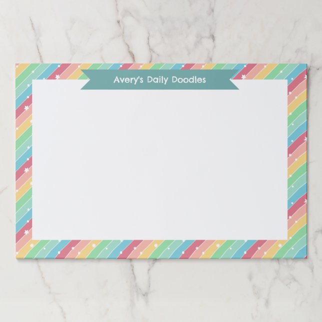 Bloc De Hojas Rainbow Stripes & Stars Children's Daily Doodles (Anverso)