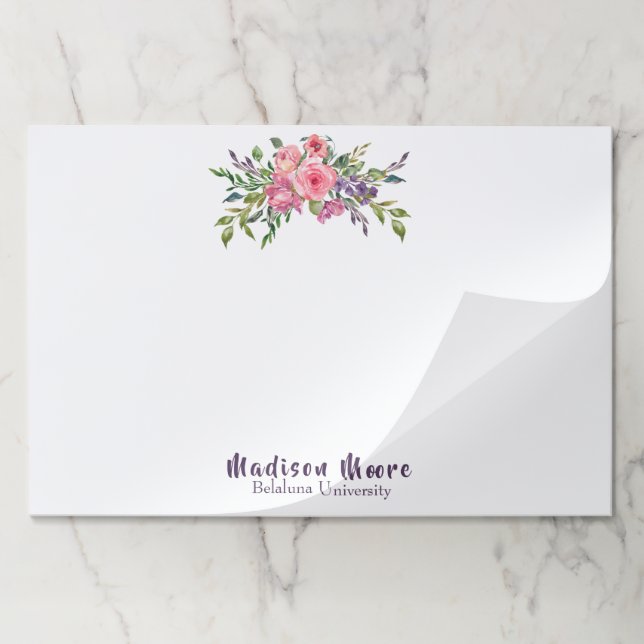 Bloc De Hojas Ramo floral de la lavanda y del rosa (Plegada)