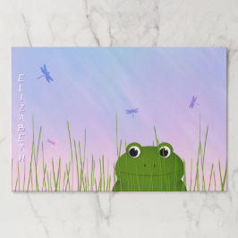 Bloc De Hojas Rana personalizado mirando a través de libélulas d