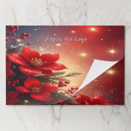 Bloc De Hojas Red Christmas Floral Holiday Tearaway