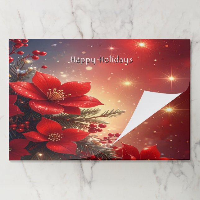 Bloc De Hojas Red Christmas Floral Holiday Tearaway (Plegada)
