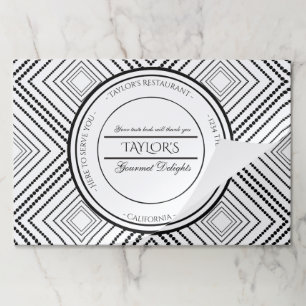 Bloc De Hojas Restaurante personalizado con patrón de diamante