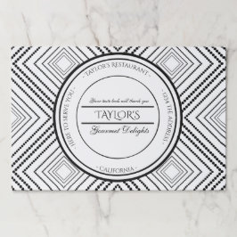 Bloc De Hojas Restaurante personalizado con patrón de diamante