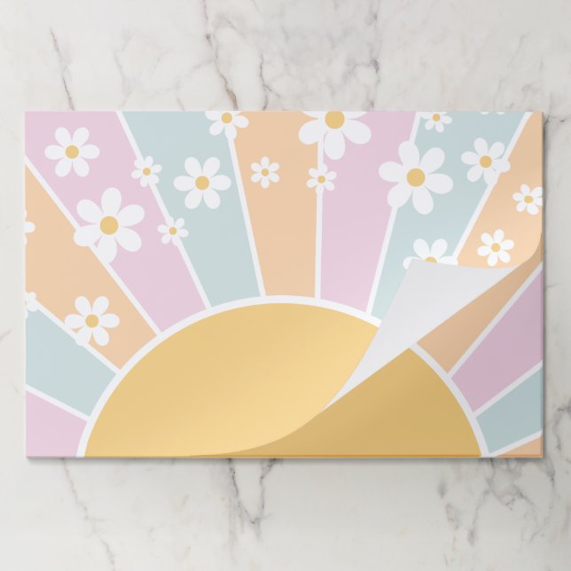 Bloc De Hojas Retro Sunshine Pastel Daisy Birthday Placemat (Plegada)