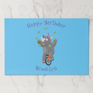 Bloc De Hojas Rinocerontes divertidos y lindos en monociclo