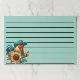 Bloc De Hojas Rooster con Gorra Verde azulado y girasoles