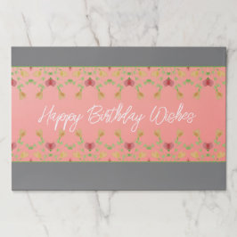 Bloc De Hojas Rosa Claro Con Placemáticas De Papel Floral