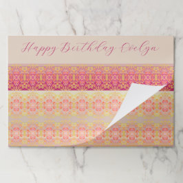 Bloc De Hojas Rosa Con Naranja Y Oro