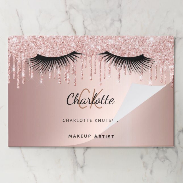 Bloc De Hojas Rosa de papel de purpurina rosa dorado (Plegada)