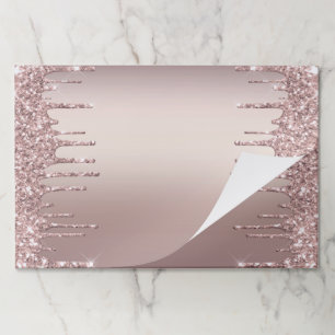 Bloc De Hojas Rosa Oro Purpurina Rubor Perforaciones Modernas