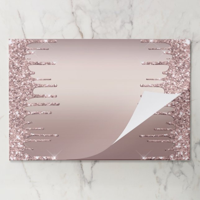 Bloc De Hojas Rosa Oro Purpurina Rubor Perforaciones Modernas (Plegada)