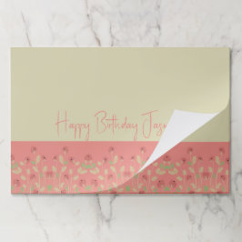 Bloc De Hojas Rosa Rosa Con Placemáticas De Papel Crema