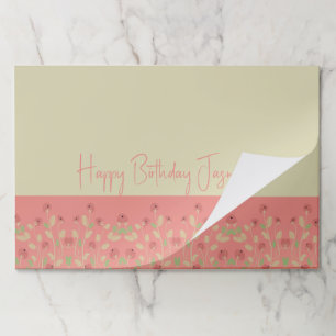 Bloc De Hojas Rosa Rosa Con Placemáticas De Papel Crema