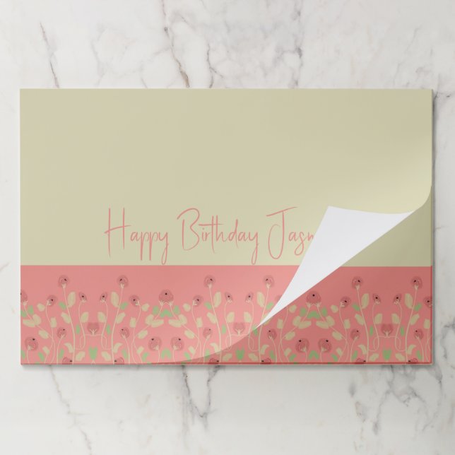 Bloc De Hojas Rosa Rosa Con Placemáticas De Papel Crema (Plegada)