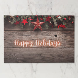 Bloc De Hojas Rustic Neon Happy Holidays Placemat Pad