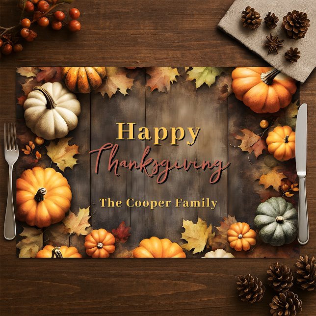 Bloc De Hojas Rústica calabazas otoñales Placemat de Acción de G (Subido por el creador)