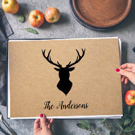 Bloc De Hojas Rústico ciervo negro | Kraft | Nombre de familia