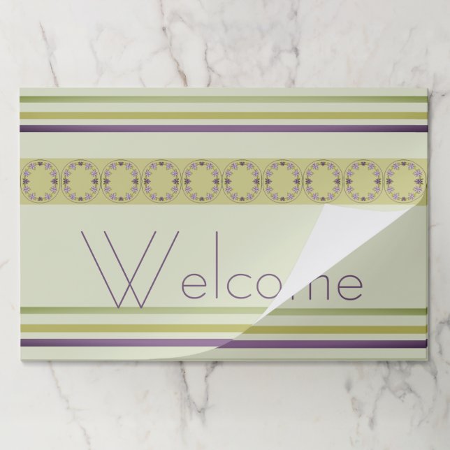 Bloc De Hojas Sage Green Plum Purple Stripe (Plegada)