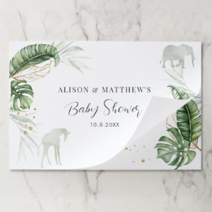 Bloc De Hojas Selva Safari Animales de Baby Shower moderna Place