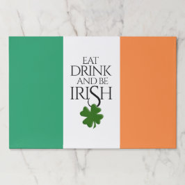 Bloc De Hojas Shamrock come bebida y sé bandera irlandesa