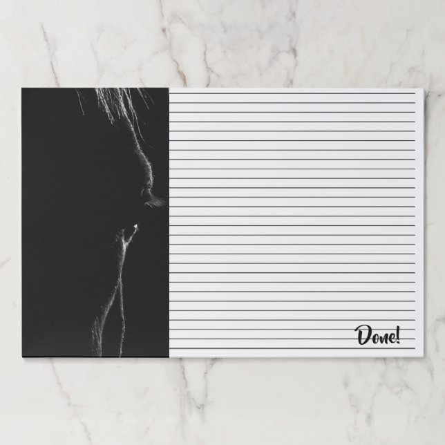 Bloc De Hojas Silueta del caballo negro y blanco (Anverso)