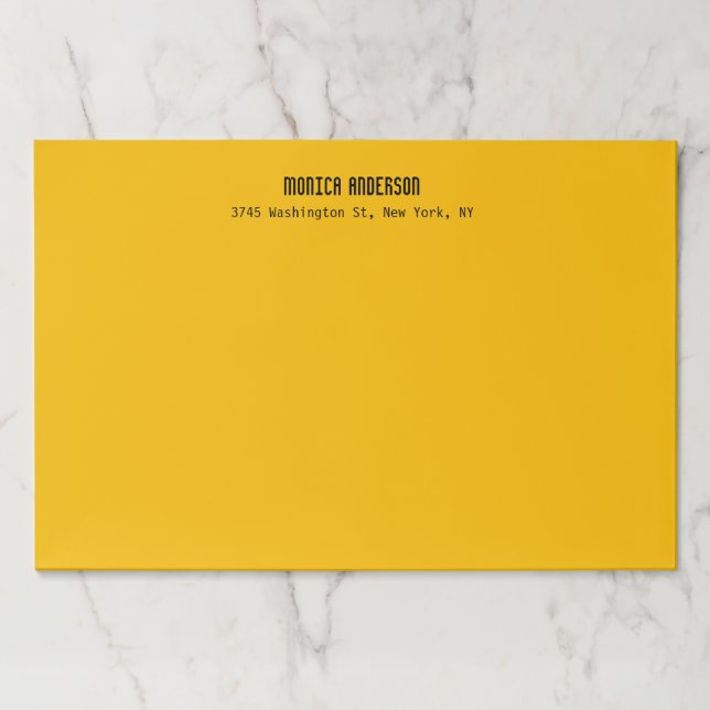 Bloc De Hojas Simple Modern Plain Professional Amber Yellow (Anverso)