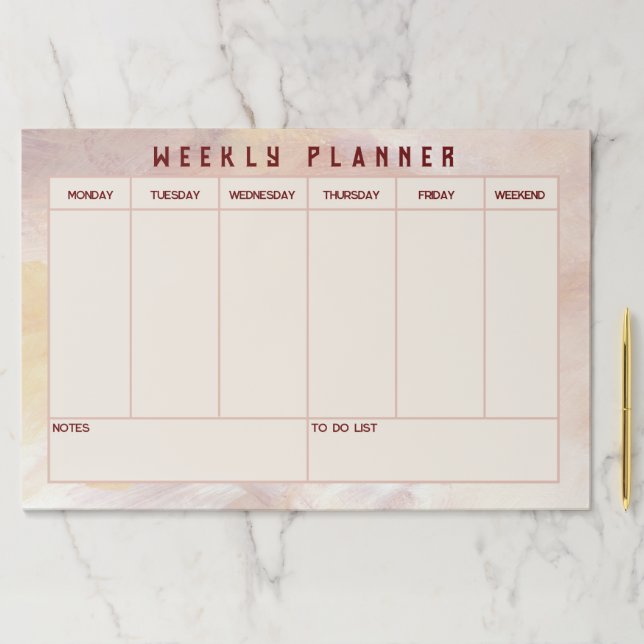 Bloc De Hojas Simple Weekly Planner (In situ)