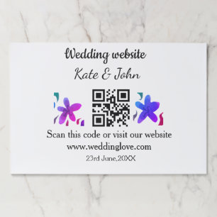 Bloc De Hojas Sitio web simple mínimo de boda Q código R añadir 