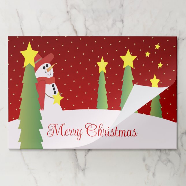 Bloc De Hojas Snowman con estrellas (Plegada)