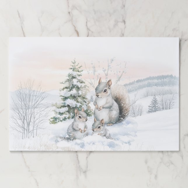 Bloc De Hojas Squirrels in winter forest  (Anverso)