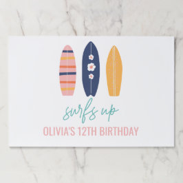 Bloc De Hojas Surfs Up Pink Surfboard invitaciones para fiestas 