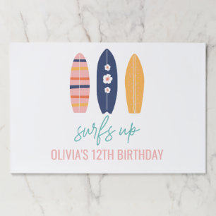 Bloc De Hojas Surfs Up Pink Surfboard invitaciones para fiestas 