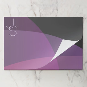 Bloc De Hojas Sus inicios superpuestos   Morado moderno y rosa