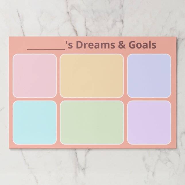 Bloc De Hojas Texto personalizado "Sueños y objetivos" (Anverso)