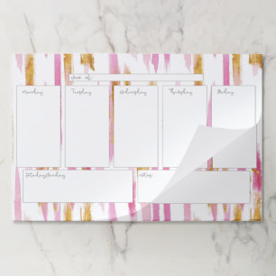 Bloc De Hojas Tiras de pintura rosa y dorada