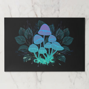 Bloc De Hojas Toadstools en Bushes