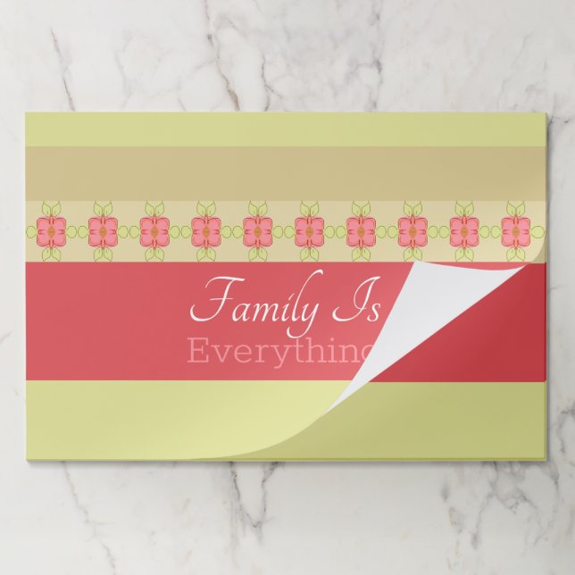 Bloc De Hojas Tonos Amueblados De Verde Rosa Y Beige (Plegada)