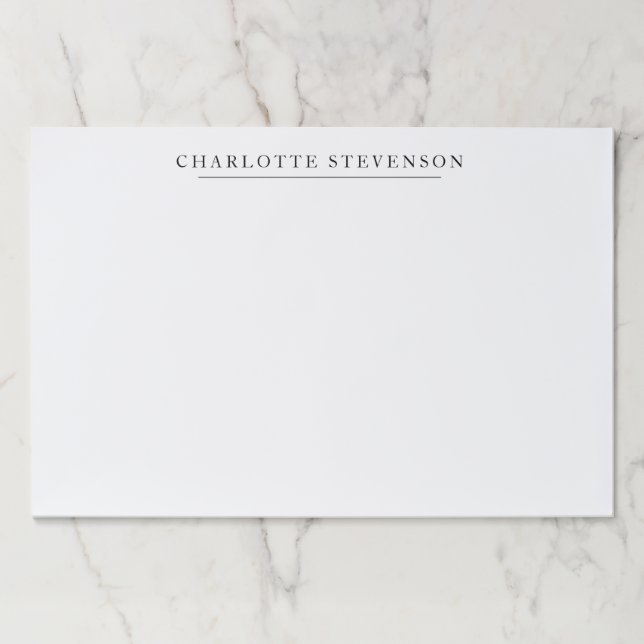 Bloc De Hojas Trendy Professional Plain Simple Minimalist Name (Anverso)