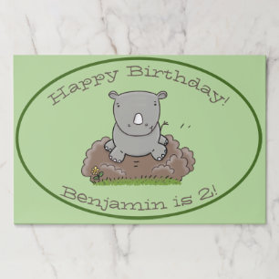 Bloc De Hojas Un adorable ilustracion de personalizado de rinoce